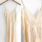 Vintage 30s 40s Ivory Silk Lace Teddy Playsuit Romper Lingerie One Piece (S)