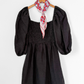 Tuckernuck Annie Linen Smocked Balloon Sleeve Black Dress (S)