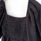 Tuckernuck Annie Linen Smocked Balloon Sleeve Black Dress (S)