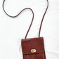 Indigo Leather Handmade Brown Turnlock Crossbody Purse