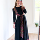 Vintage 60s 70s Zanie London Black & Floral Wrap Maxi Dress (vintage EU 36 or 2/4)
