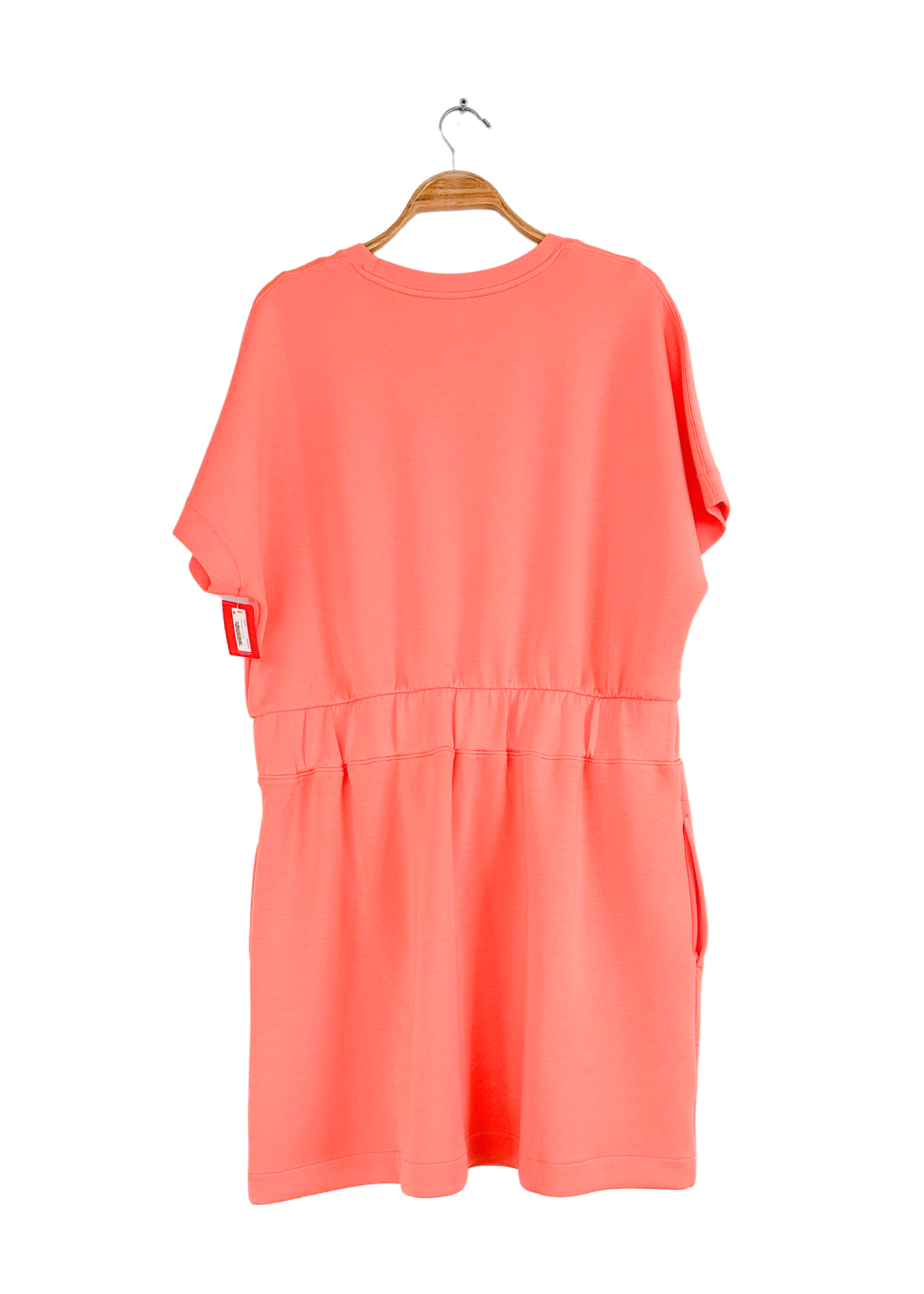 NEW Spanx AirEssentials Cinched " Scuba "T-Shirt Dress in Sunset Peach (1X)