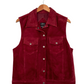 Vintage Agapo Collection Dark Red Suede Leather Embroidered Vest