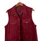 Vintage Agapo Collection Dark Red Suede Leather Embroidered Vest