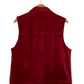 Vintage Agapo Collection Dark Red Suede Leather Embroidered Vest