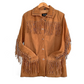 Brown Suede Leather Fringe Western Jacket (M)