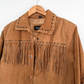 Brown Suede Leather Fringe Western Jacket (M)