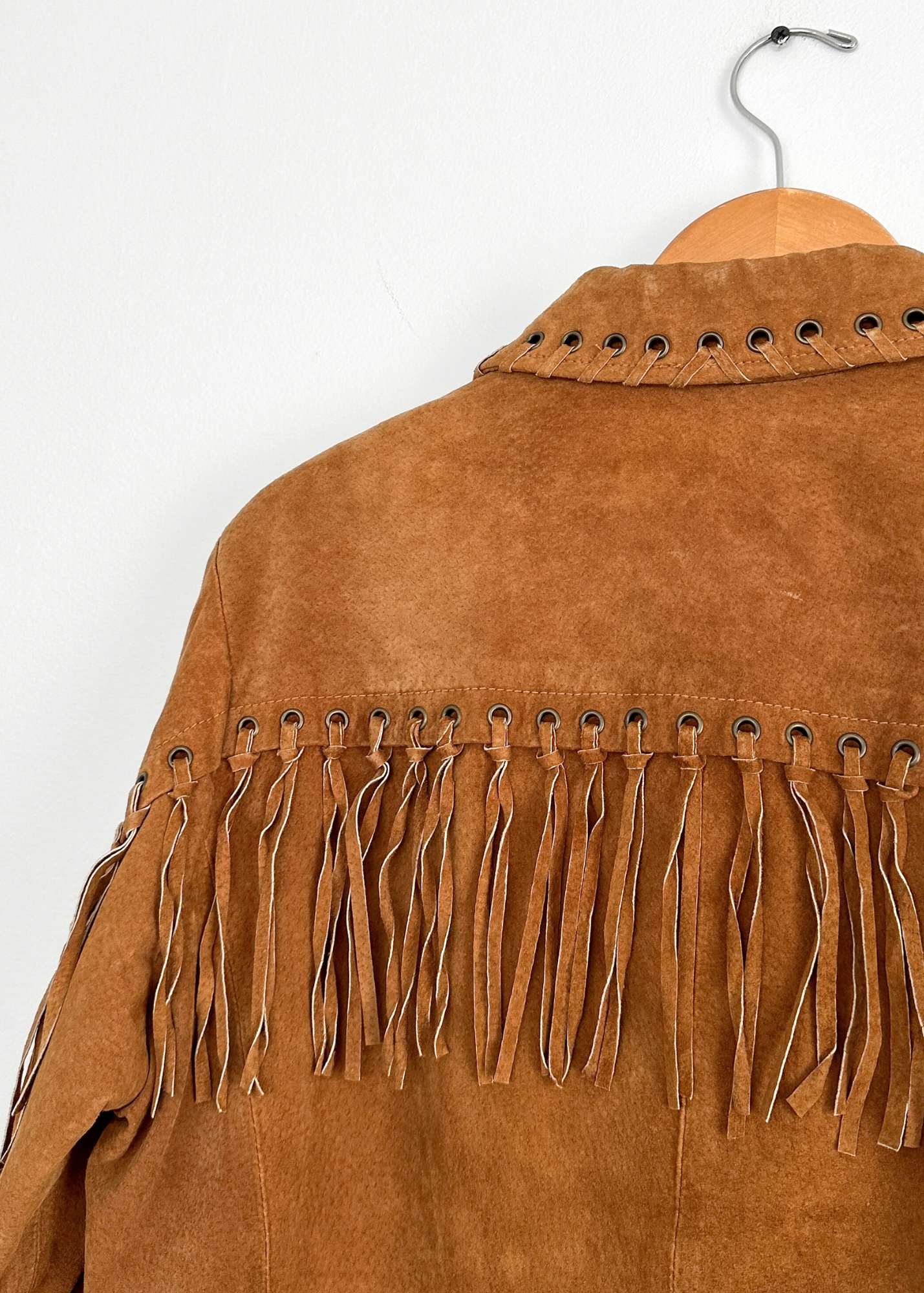 Brown Suede Leather Fringe Western Jacket (M)