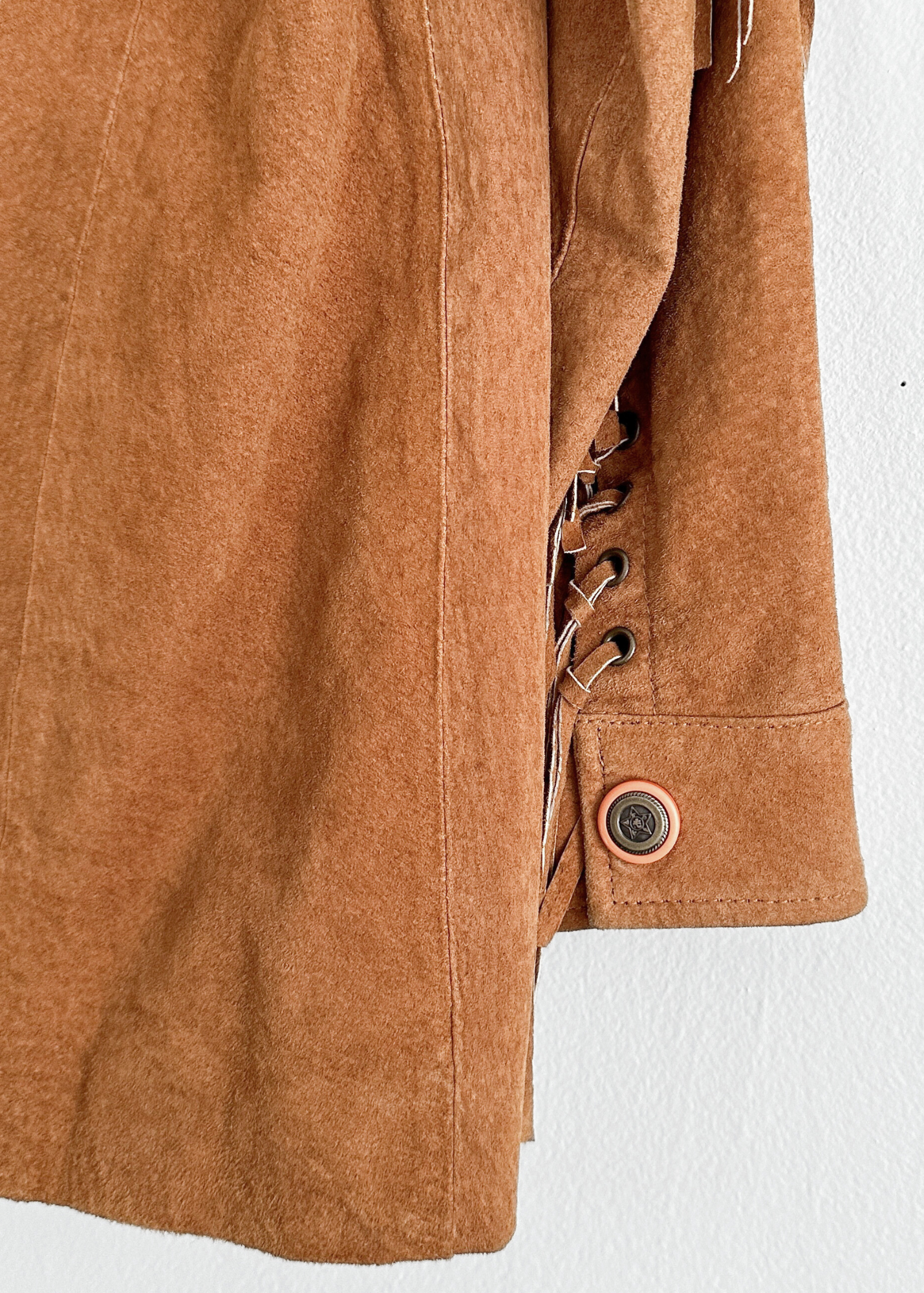 Brown Suede Leather Fringe Western Jacket (M)