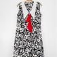 Vintage 70s Floral Print Wide Collar Neck Tie Button Down Dress (8 or M)