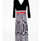 Vintage 70s Black Red and Navy Boho Maxi Dress (S)