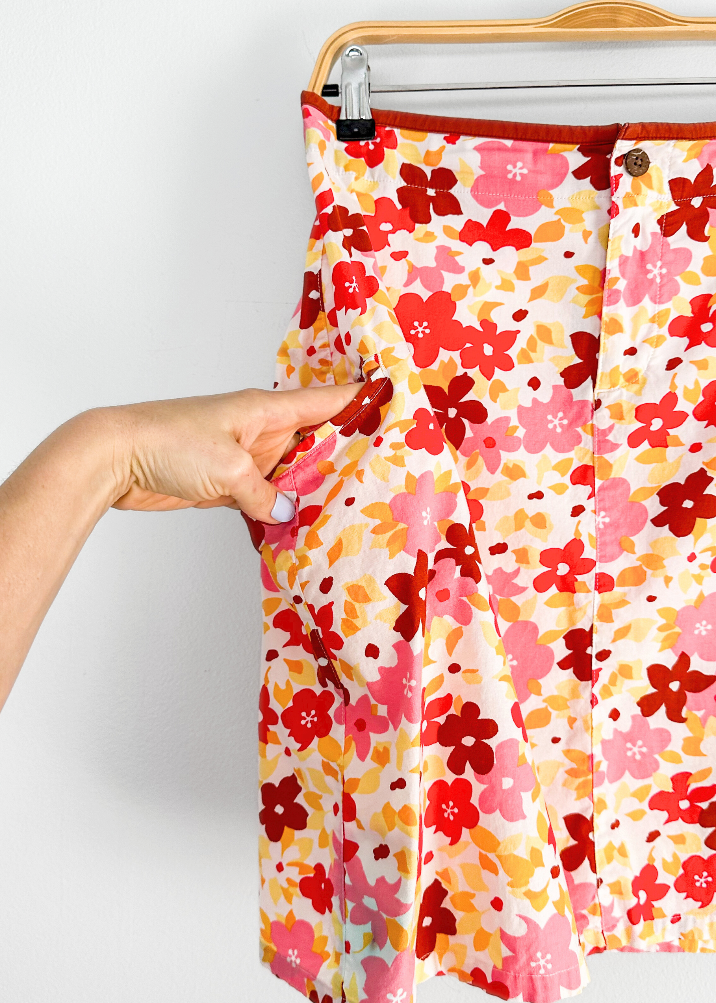 Vintage 00s Patagonia Water Girl Hawaiian Flower Print Skirt (8)