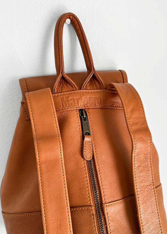 Vintage Marlboro Brown Leather Backpack