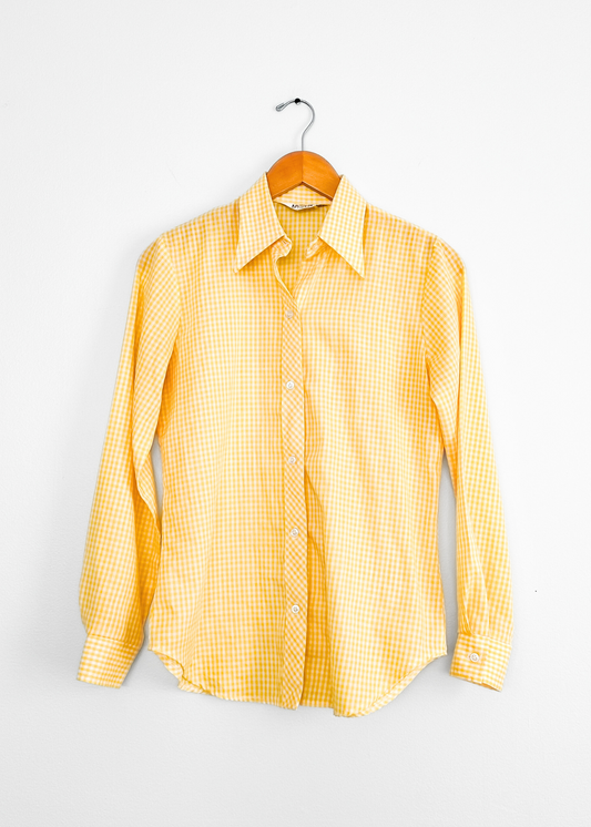 Vintage Koret Union Made USA Yellow Gingham Button Down (S)