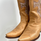Vintage Frye Daisy Duke Tan Brown Leather Pink Crystal Studded Cowboy Boots (9)