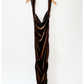 Vintage 90s Hugo Buscati Brown Velvet Ruched Halter Dress