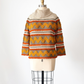 Vintage 70s Petti Glen Orange Brown and Yellow Knit Top (M)