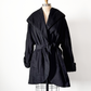 Vintage 80s Lorovi Black Wool Cloak Tie Front Coat (S/M)
