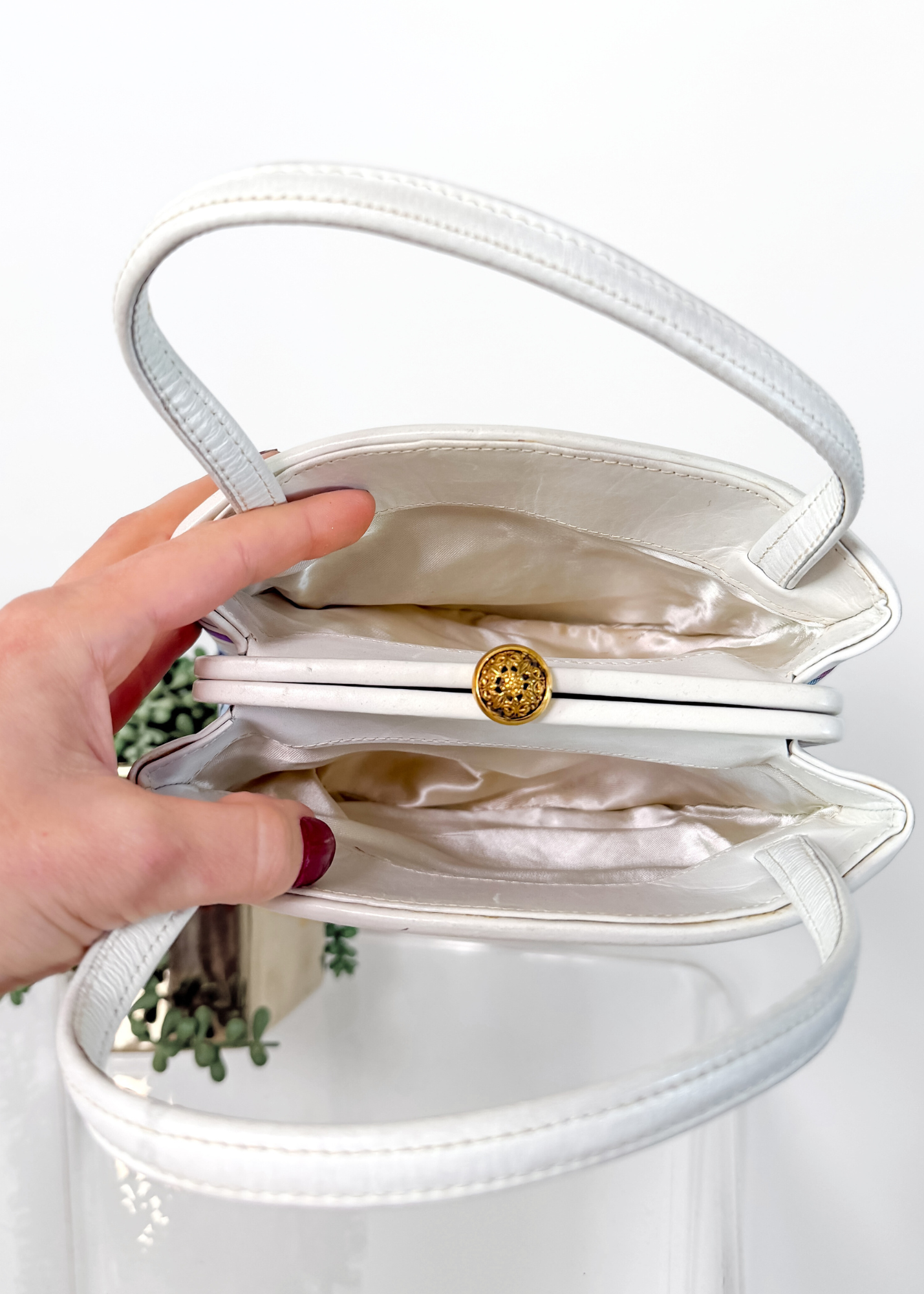 Emilio Pucci by Jana 1960s RARE Abstract Silk and Leather Top Handle Purse