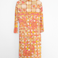 Vintage 60s 70s Emilio Pucci Silk Pink Peach Yellow Abstract Tie Belt Dress