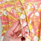 Vintage 60s 70s Emilio Pucci Silk Pink Peach Yellow Abstract Tie Belt Dress