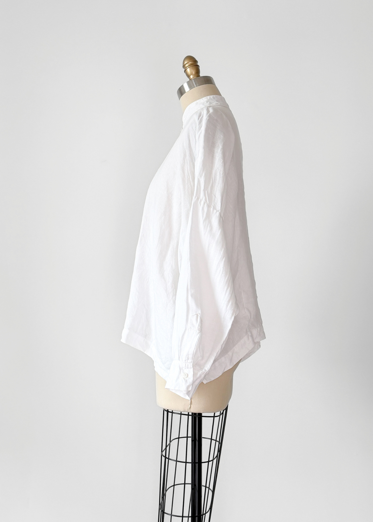 Eskandar White Linen Button Down Top (0 or S/M)