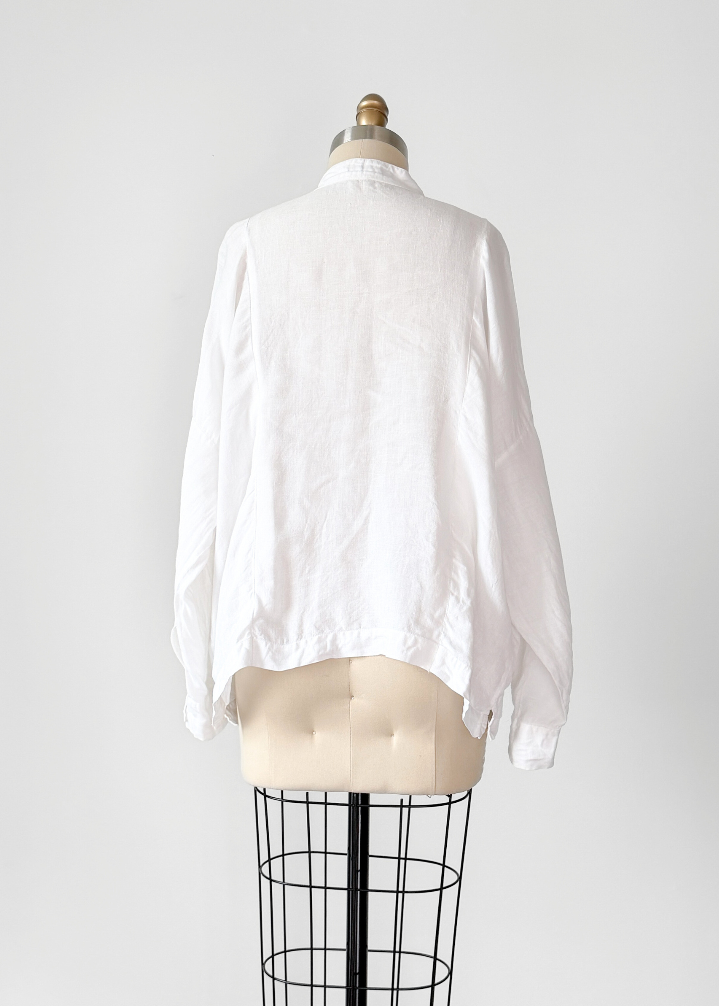 Eskandar White Linen Button Down Top (0 or S/M)