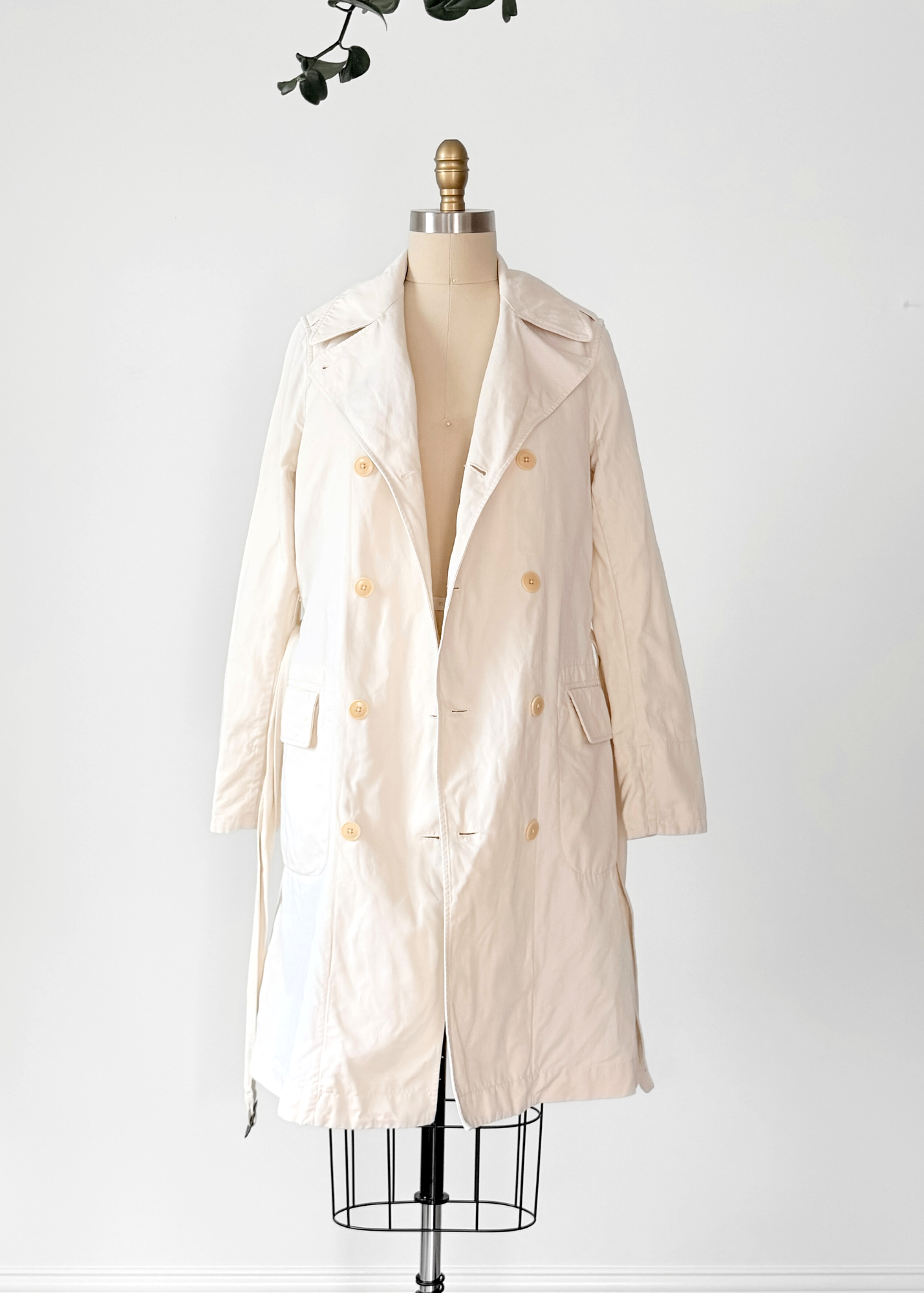 Ralph Lauren Rugby Cream Cotton Linen Khaki Trench Jacket (M)