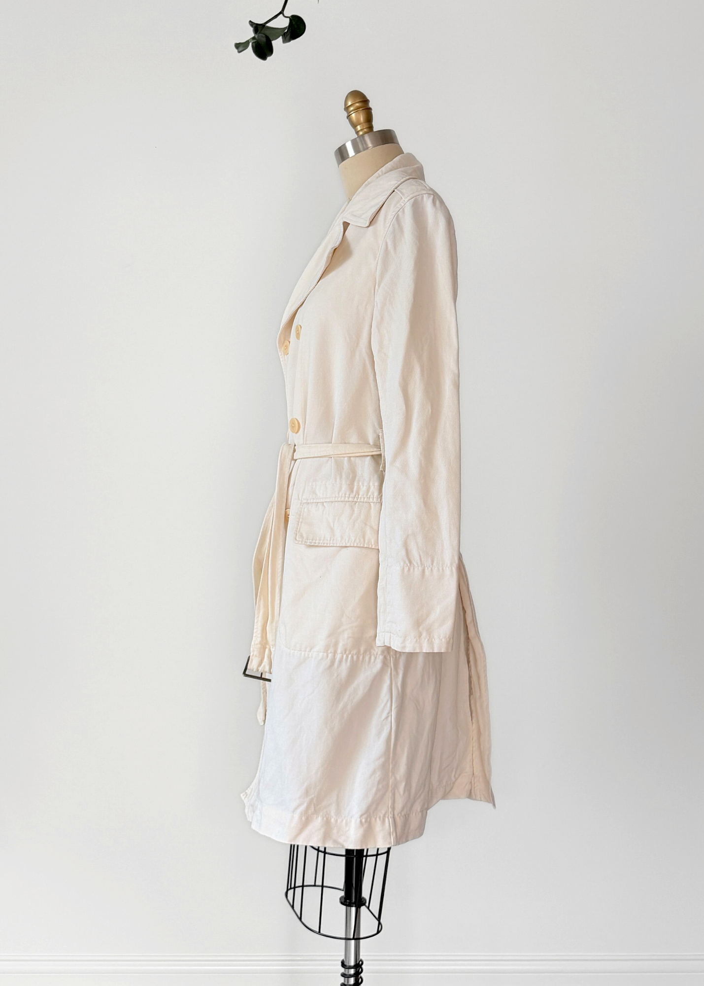 Ralph Lauren Rugby Cream Cotton Linen Khaki Trench Jacket (M)