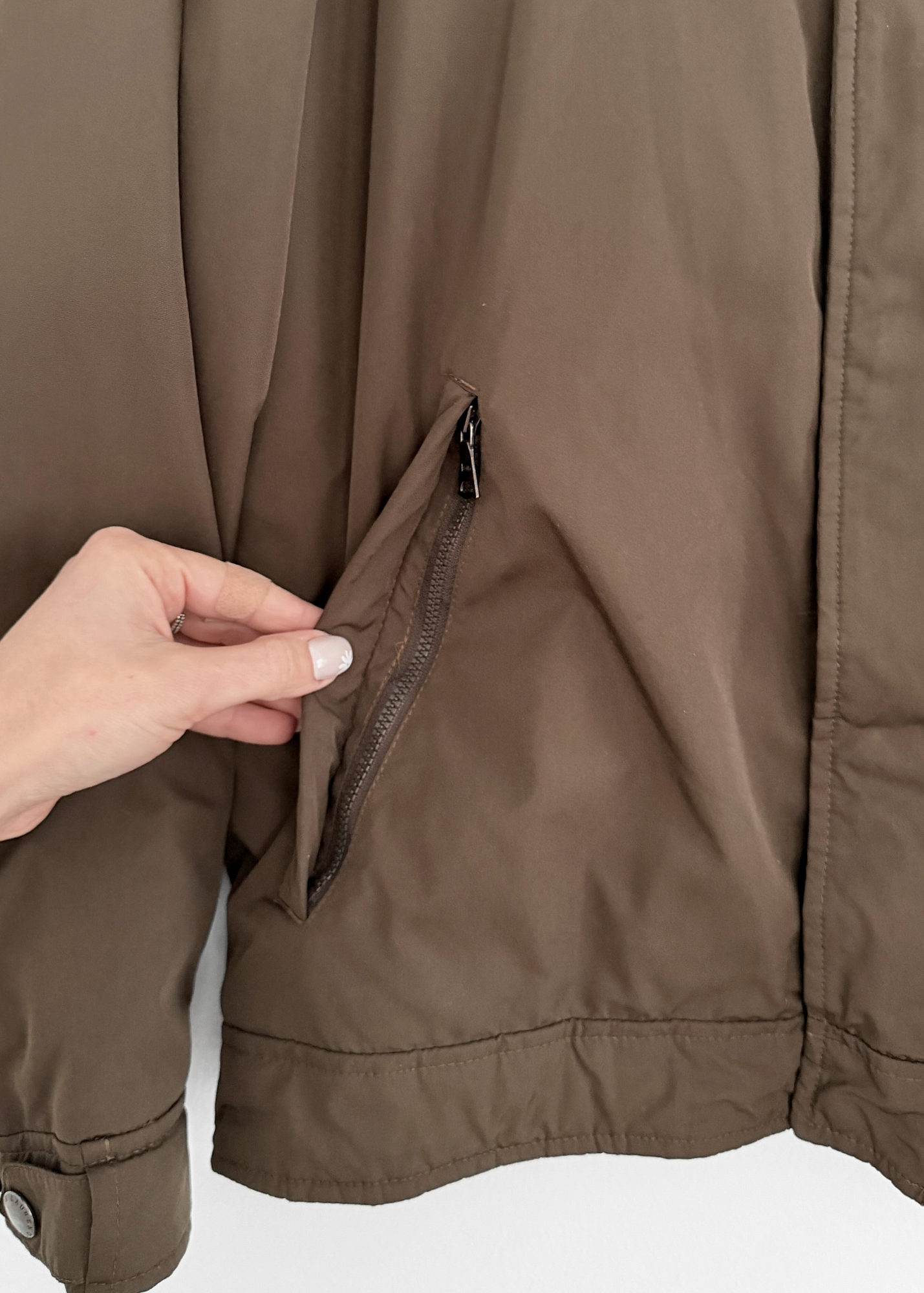 Vintage Ralph Lauren Polo Olive Brown Fleece Lined Jacket (M)