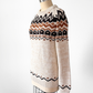 Vintage 80s f.a.I. Cream Tan Brown and Black Acrylic Pullover Sweater (M)