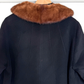 Vintage 60s Black Cashmere & Mink Collar Winter Coat (L)