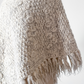 Vintage 60s Gray Ivory Heavy Wool Poncho Cape Sweater
