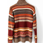 Vintage 70s Saint Laurent Rive Gauche Brown Rust Cream Knit Sweater