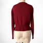 Vintage 80s Emotions Dark Red Acrylic Cardigan Sweater (M)