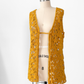 Vintage Golden Yellow Hand Crochet Tie Front Vest Top (one size)