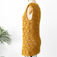 Vintage Golden Yellow Hand Crochet Tie Front Vest Top (one size)