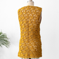 Vintage Golden Yellow Hand Crochet Tie Front Vest Top (one size)