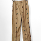 Vintage 70s Khaki Embroidered Mallard Duck Chino High Waist Pants