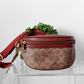 NEW Coach Bethany Belt Bag in Signature Canvas Brown Leather