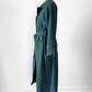 Vintage 90s Burberrys Dark Muted Teal Green Cotton Trench Coat