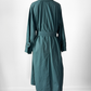 Vintage 90s Burberrys Dark Muted Teal Green Cotton Trench Coat