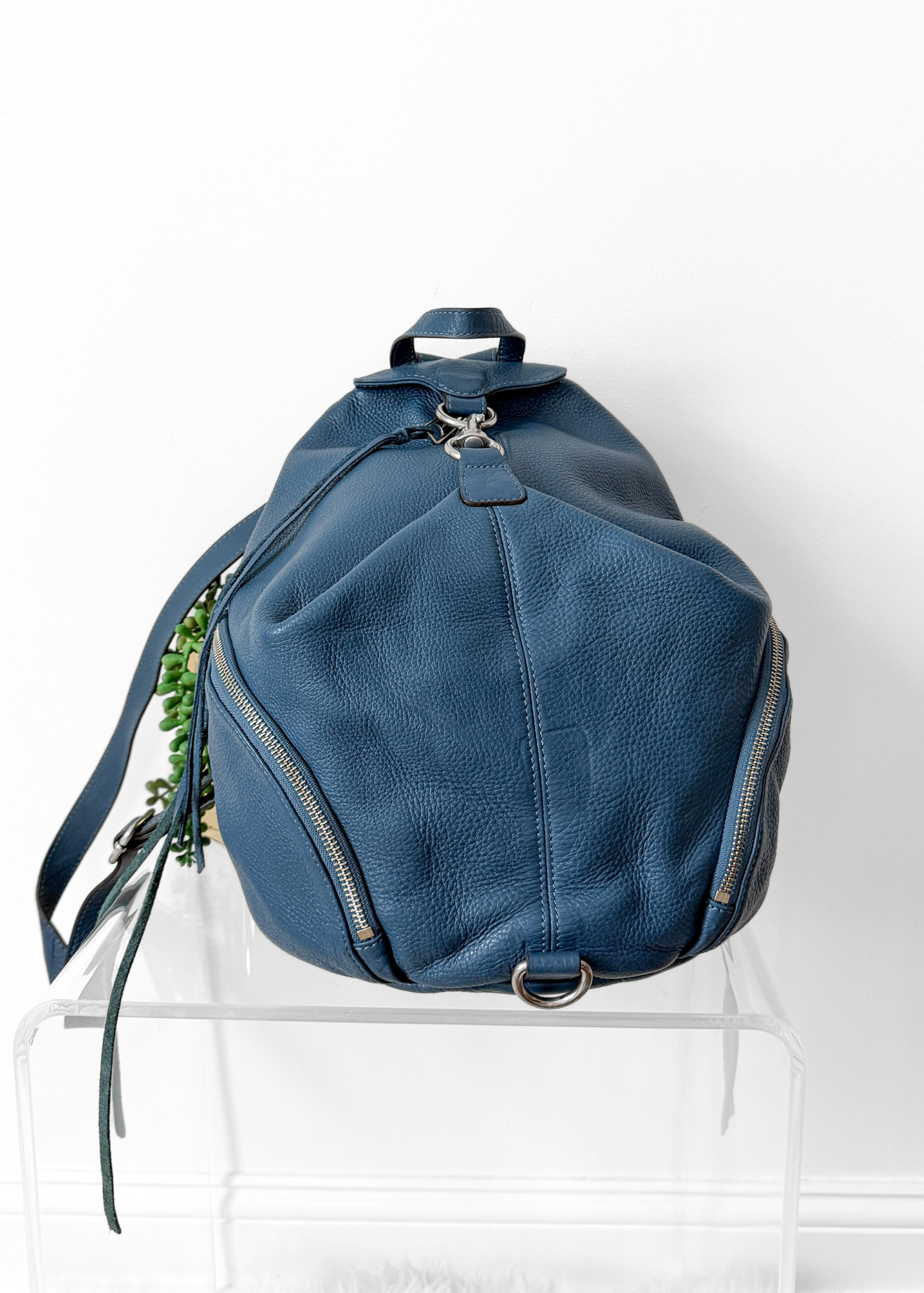 Rebecca Minkoff Julian Backpack in Blue Pebbled Leather