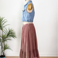 Vintage BIS by Gene Ewing Beverly Hils Paris Pink Mauve Sun Bleach Midi Peasant Skirt