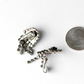 Vintage Black Rhinestone Chandelier Silver Clip-On Earrings