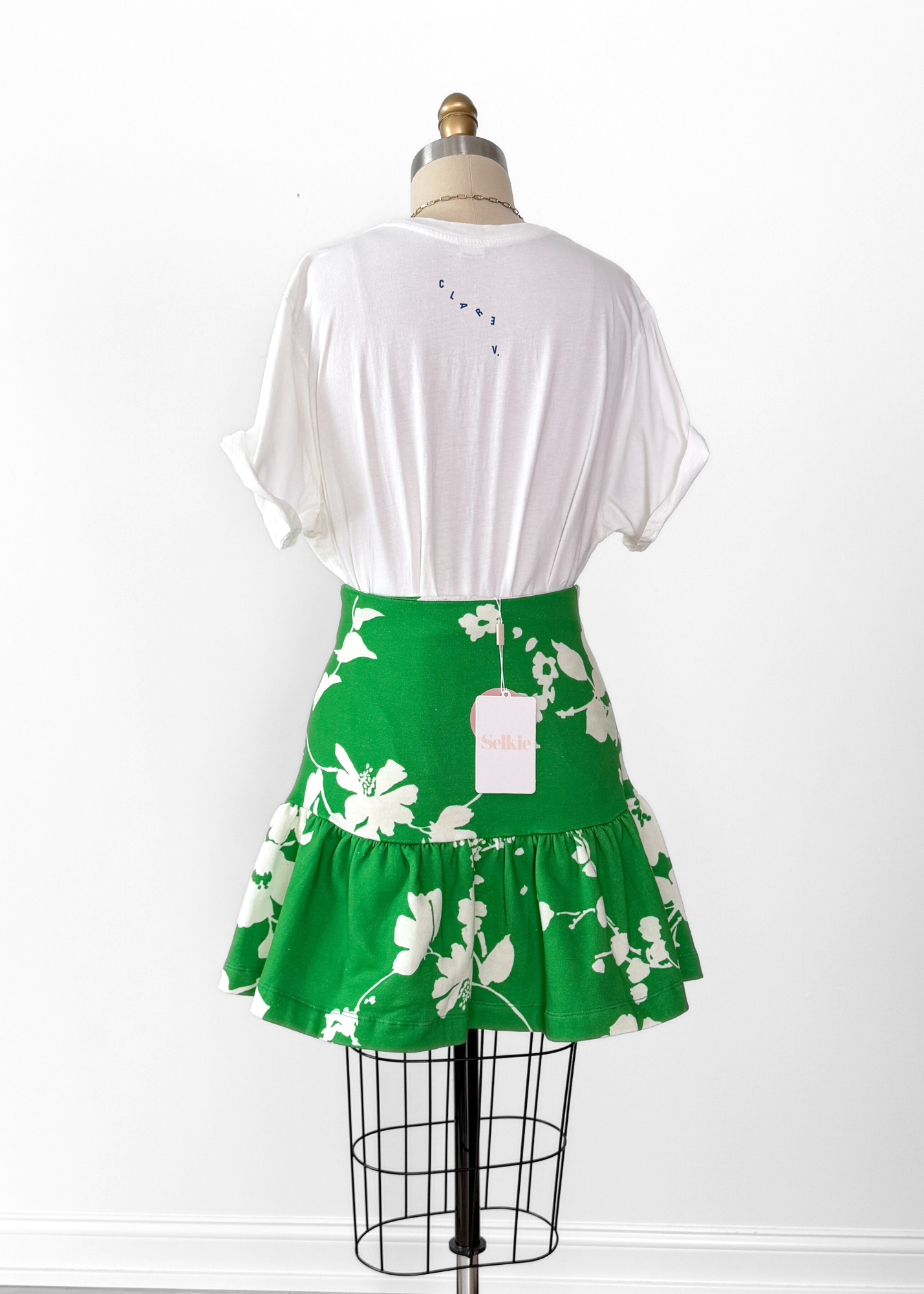 NEW Selkie Heather Skirt in Green White Summer Field Print (S)