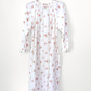 Vintage 90s Laura Ashley White & Rose Floral Print Feminine French Country Nightgown Dress (M)