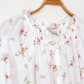 Vintage 90s Laura Ashley White & Rose Floral Print Feminine French Country Nightgown Dress (M)
