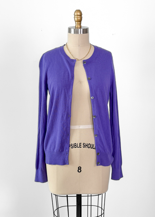 TSE Classic Iris Purple Cashmere Cardigan (S)