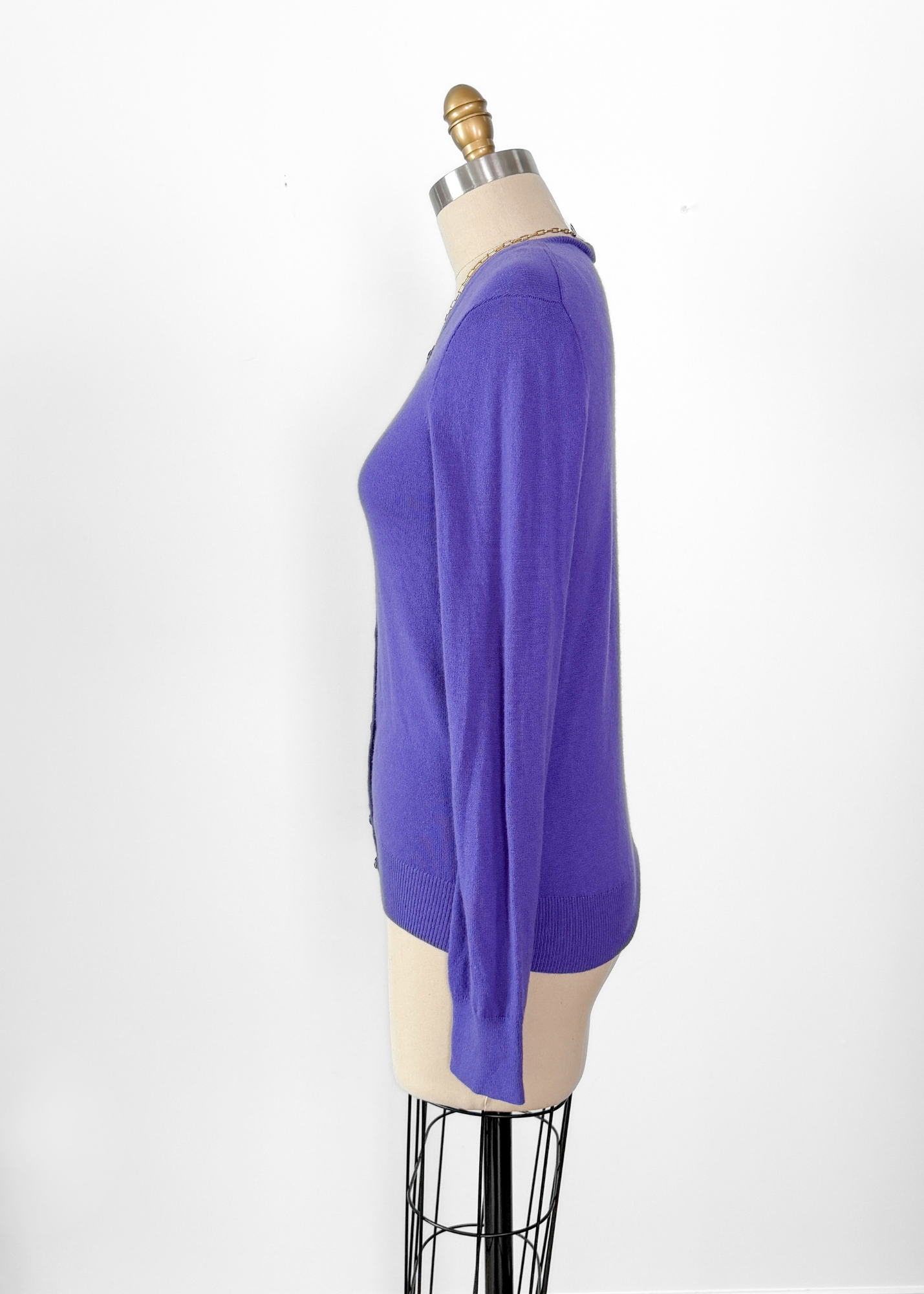 TSE Classic Iris Purple Cashmere Cardigan (S)